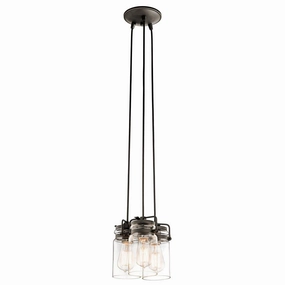 Kichler Brinley 3 Light Bronze Ceiling Pendant Light soft glow ceiling light
