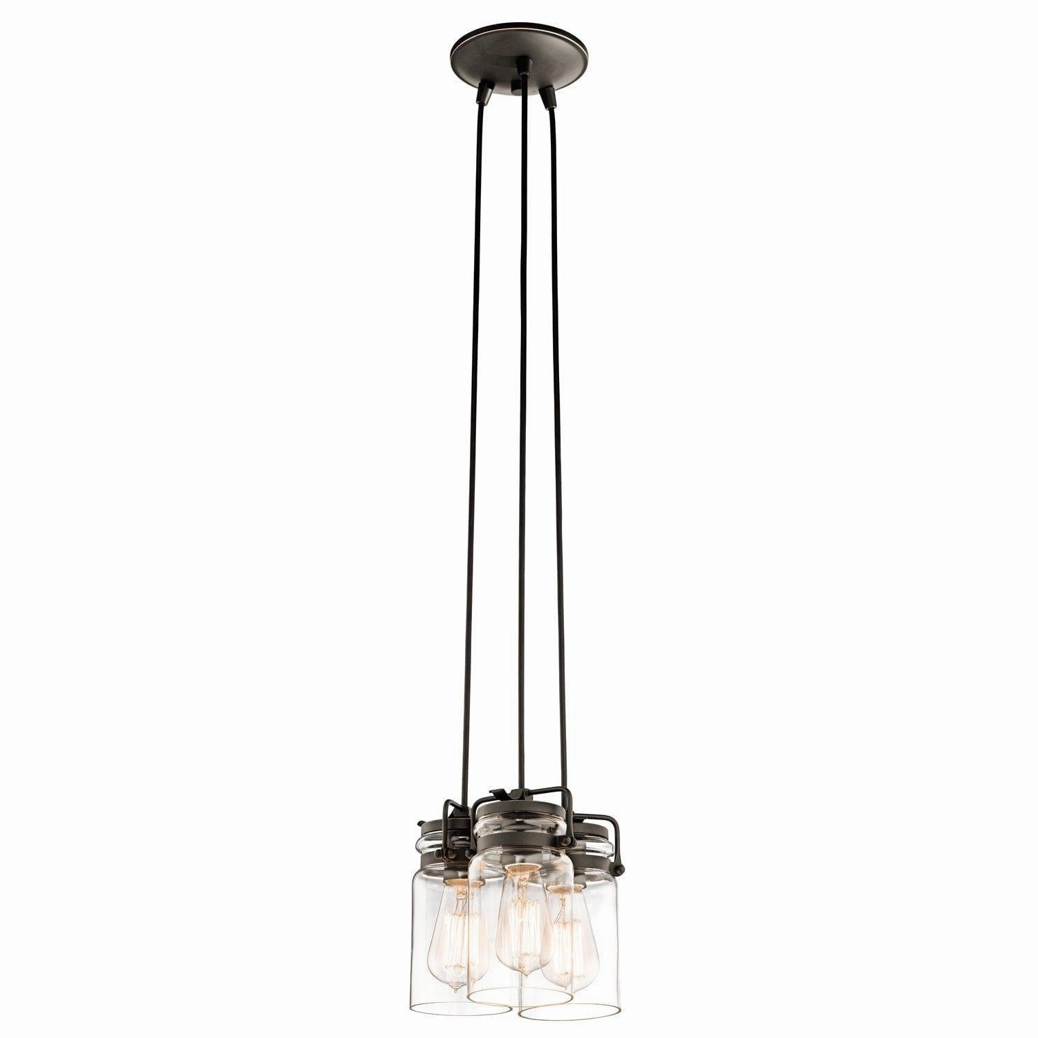 Kichler Brinley 3 Light Bronze Ceiling Pendant Light ambient ceiling fixture