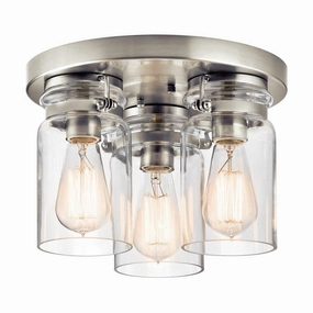 Kichler Brinley 3 Light Flush Brushed Nickel Ceiling Light soft glow ceiling light