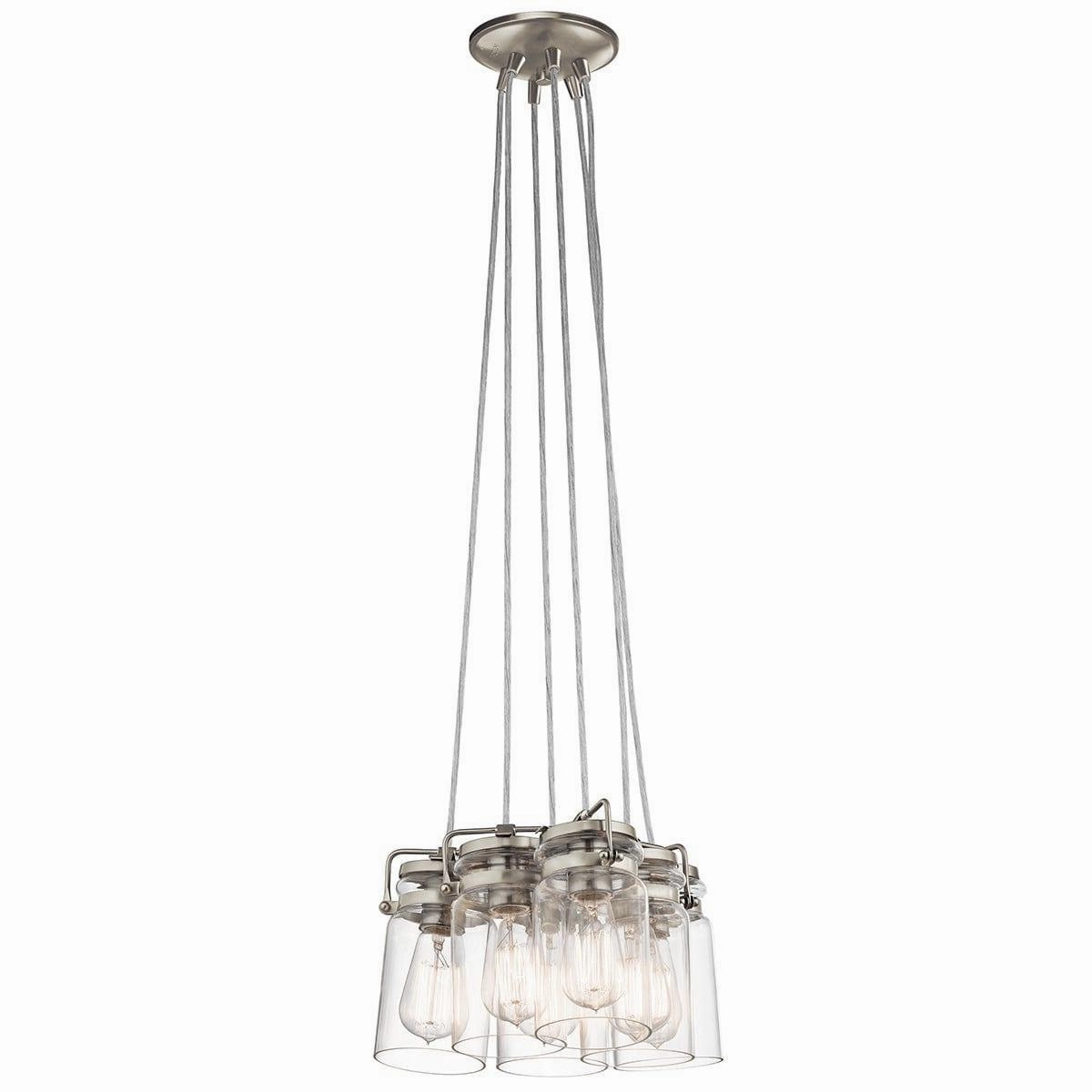 Kichler Brinley 6 Light Brushed Nickel Ceiling Pendant soft glow ceiling light
