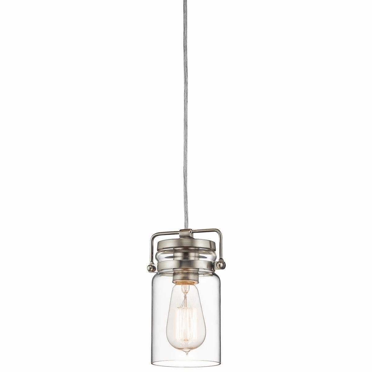Kichler Brinley Brushed Nickel Mini Pendant Ceiling Light white ceiling lamp
