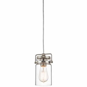 Kichler Brinley Brushed Nickel Mini Pendant Ceiling Light white ceiling lamp