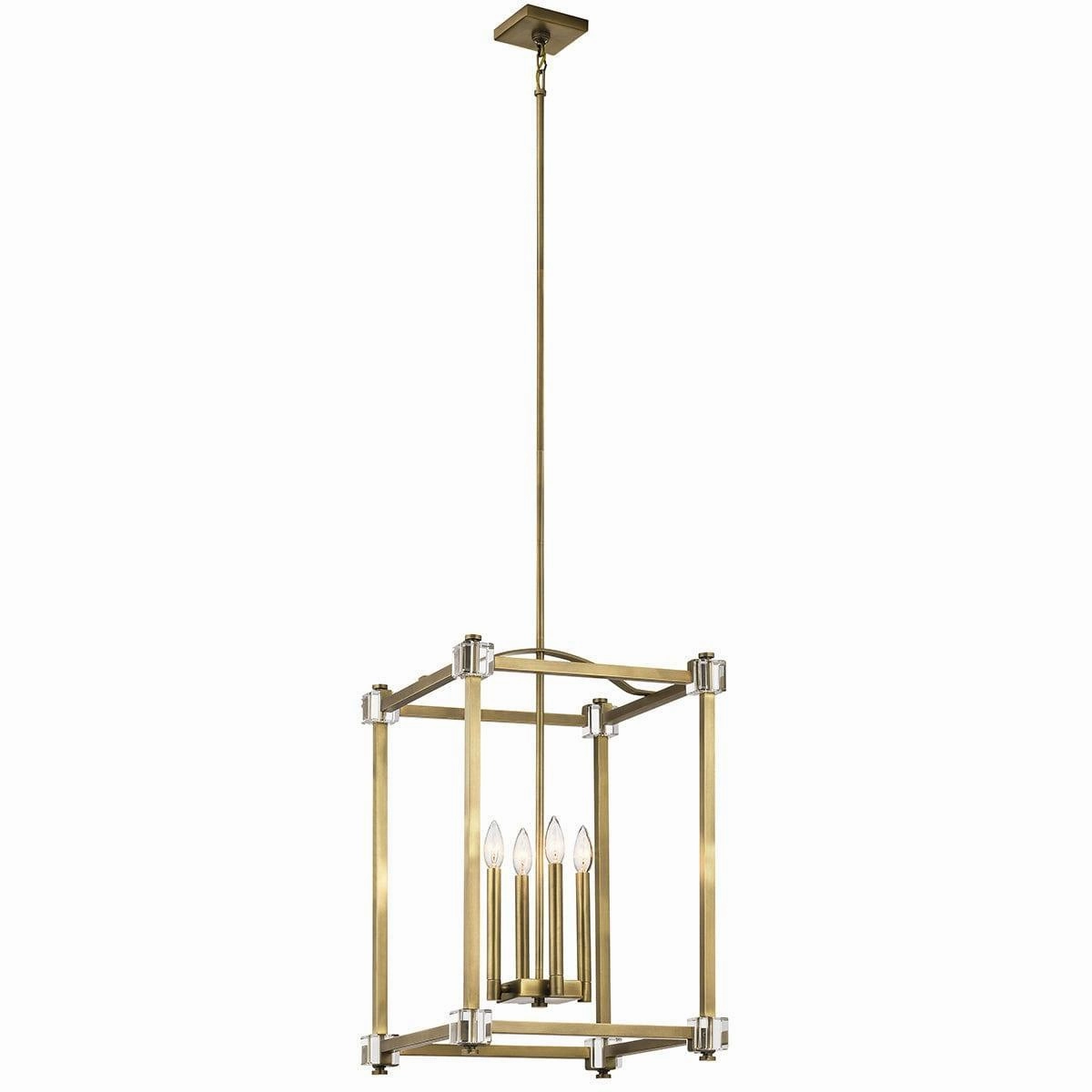 Kichler Cayden 4 Light Large Brass Pendant Ceiling Light white ceiling lamp