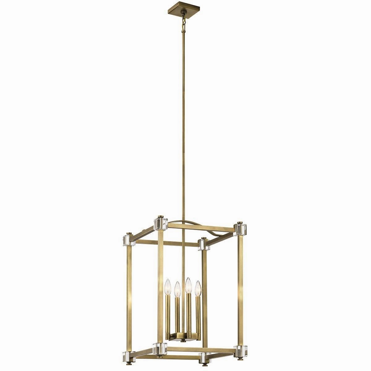 Kichler Cayden 4 Light Large Brass Pendant Ceiling Light ambient ceiling fixture