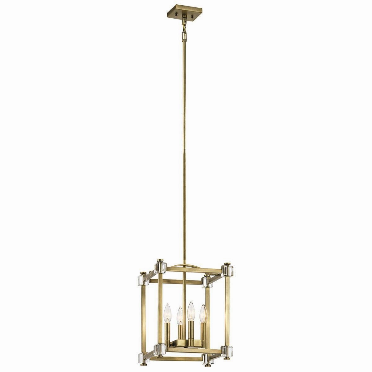 Kichler Cayden 4 Light Small Brass Pendant Ceiling Light white ceiling lamp