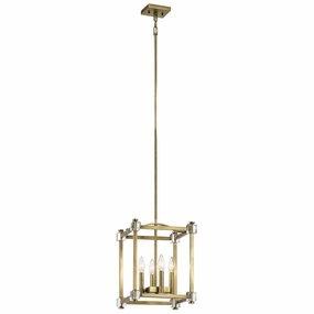 Kichler Cayden 4 Light Small Brass Pendant Ceiling Light sleek LED ceiling lamp