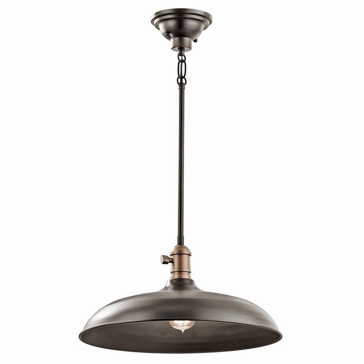 Kichler Cobson 1 Light Bronze Semi Flush Ceiling Pendant white ceiling lamp