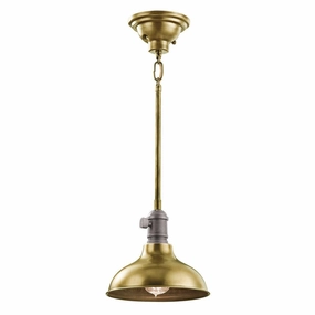 Kichler Cobson 1 Light Mini Natural Brass Ceiling Pendant soft glow ceiling light