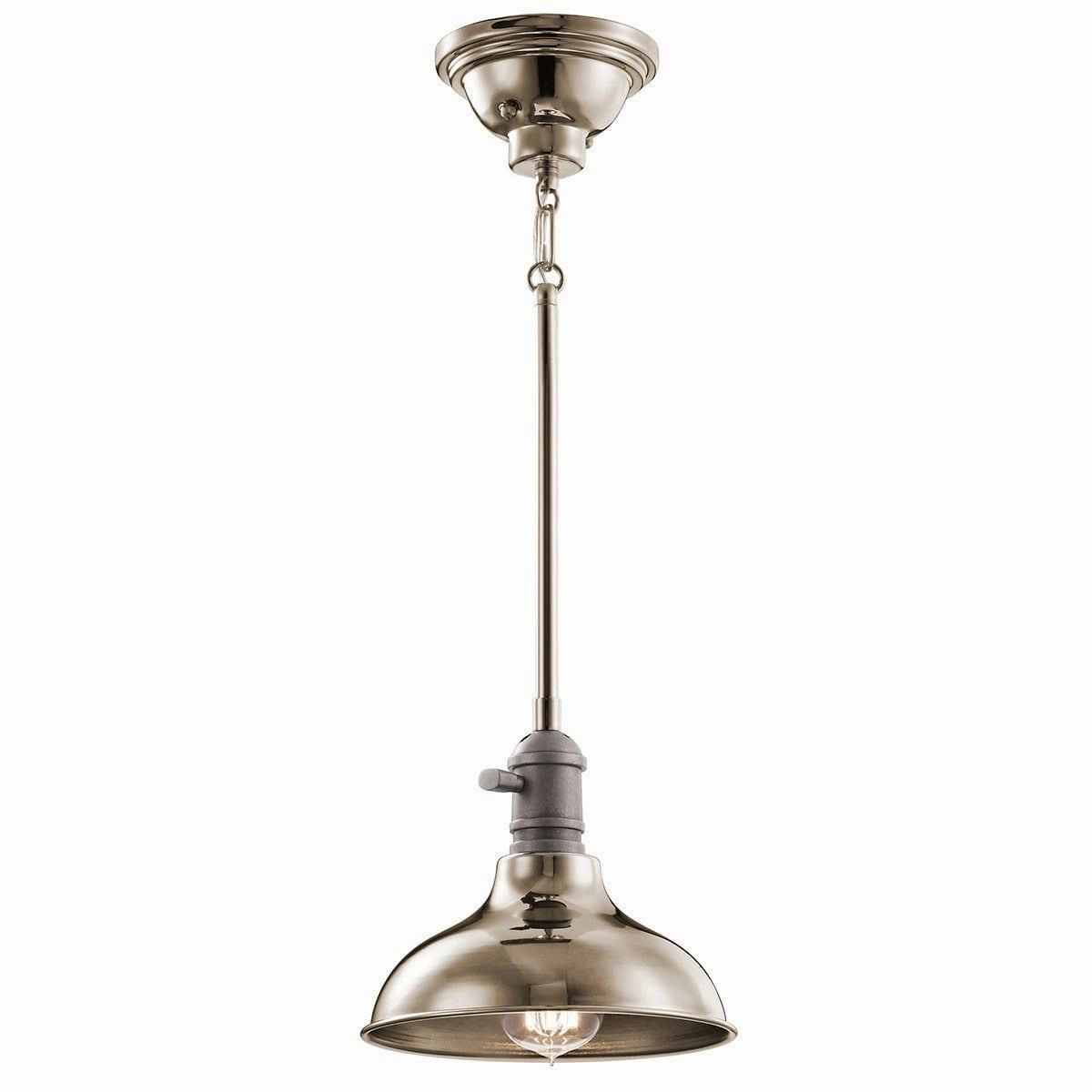 Kichler Cobson 1 Light Polished Nickel Mini Ceiling Pendant soft glow ceiling light