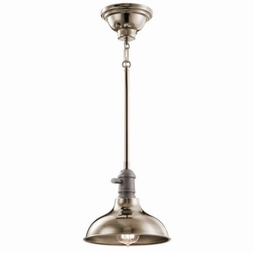 Kichler Cobson 1 Light Polished Nickel Mini Ceiling Pendant soft glow ceiling light