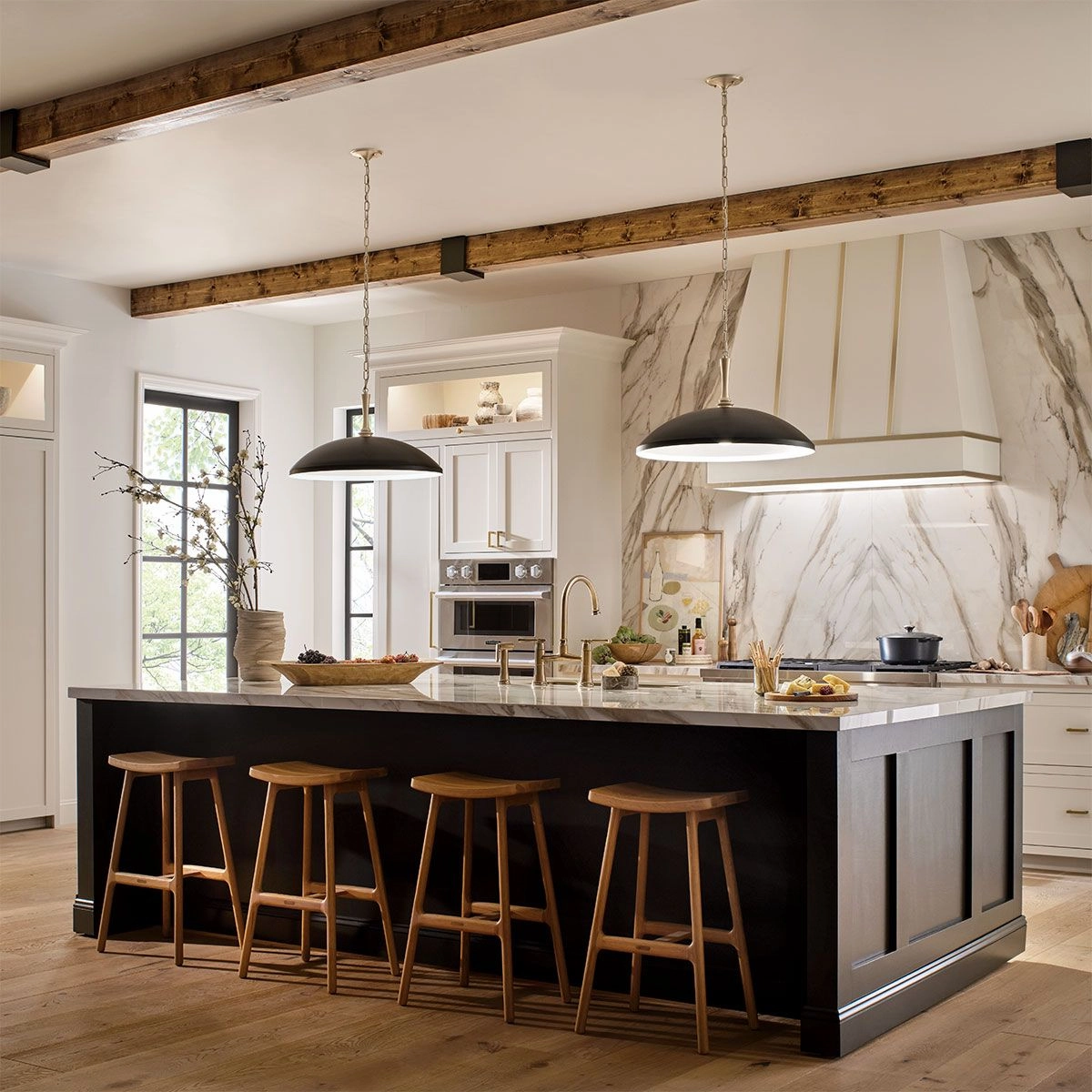 Kichler Delarosa Black and Champagne Bronze Ceiling Pendant Light