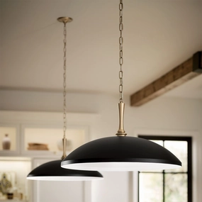 Kichler Delarosa Black and Champagne Bronze Ceiling Pendant Light sleek LED ceiling lamp
