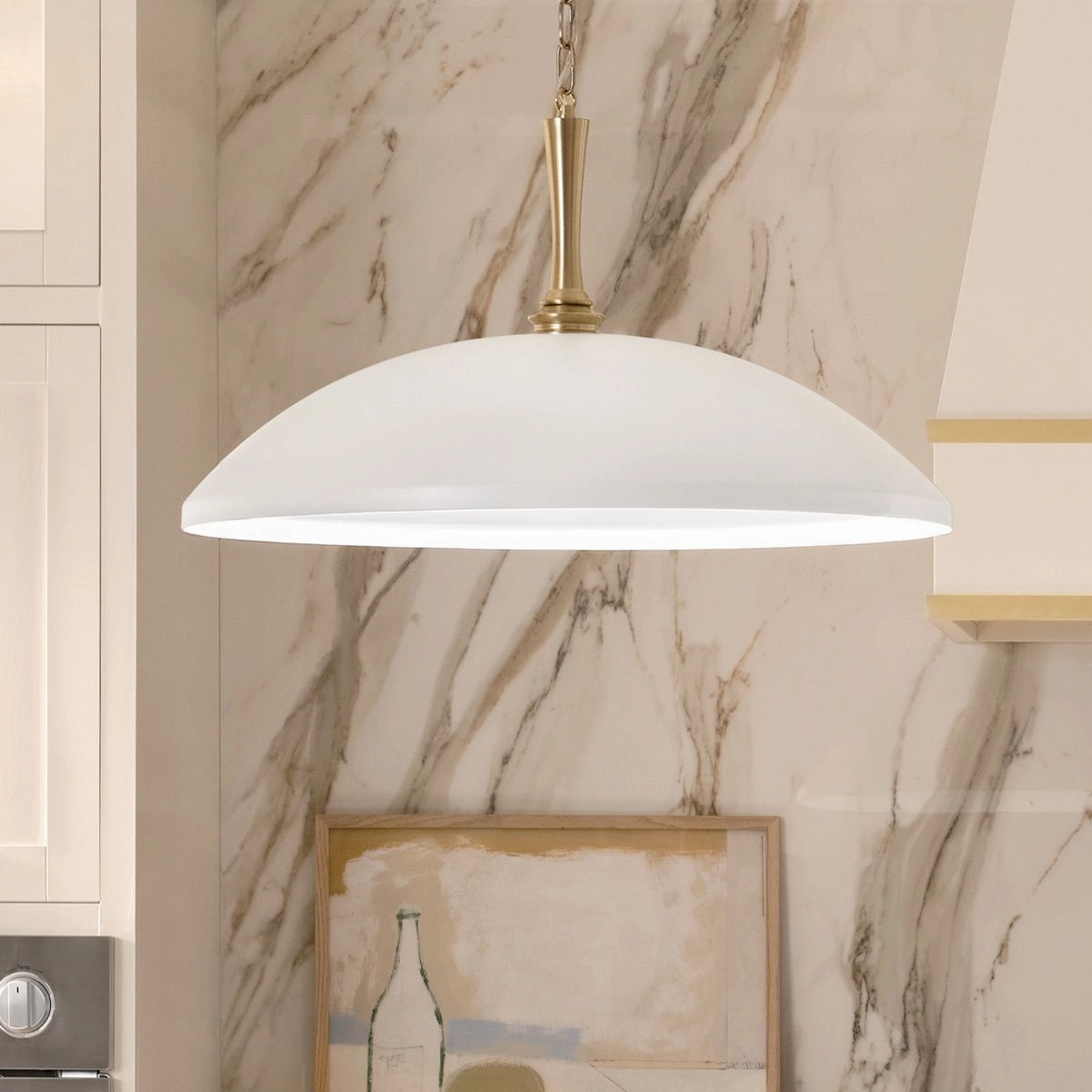 Kichler Delarosa White and Champagne Bronze Ceiling Pendant Light