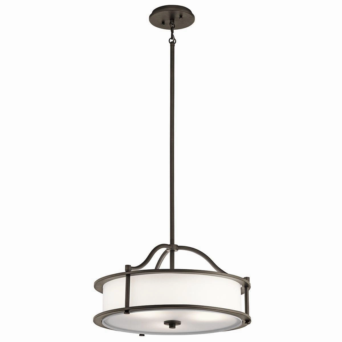 Kichler Emory 3 Light Bronze Semi Flush Pendant Ceiling Light soft glow ceiling light