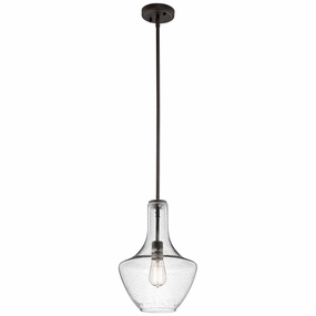 Kichler Everly 1 Light Small Bronze Pendant Ceiling Light soft glow ceiling light