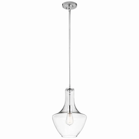 Kichler Everly 1 Light Small Chrome Ceiling Pendant soft glow ceiling light