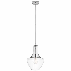 Kichler Everly 1 Light Small Chrome Ceiling Pendant ambient ceiling fixture