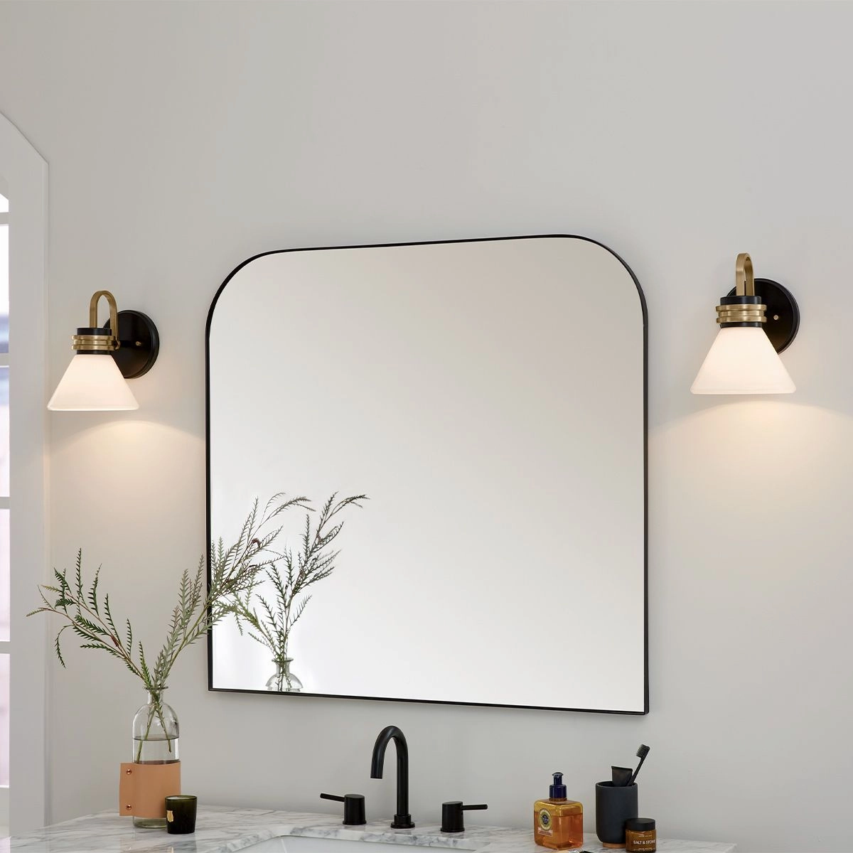 Kichler Farum Black with Champagne Bronze Wall Light