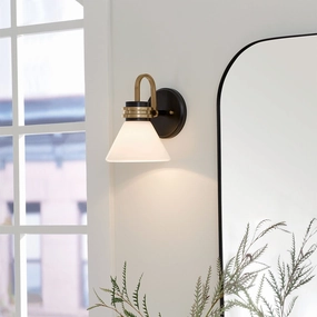 Kichler Farum Black with Champagne Bronze Wall Light vintage desk lamp