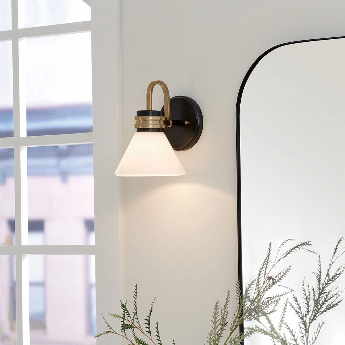 Kichler Farum Black with Champagne Bronze Wall Light vintage desk lamp