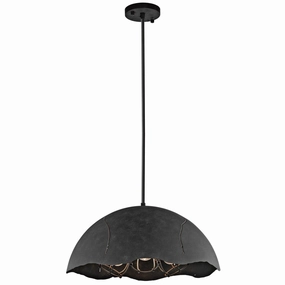 Kichler Fracture 3 Light Zinc Ceiling Pendant soft glow ceiling light