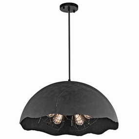 Kichler Fracture 5 Light Zinc Ceiling Pendant soft glow ceiling light