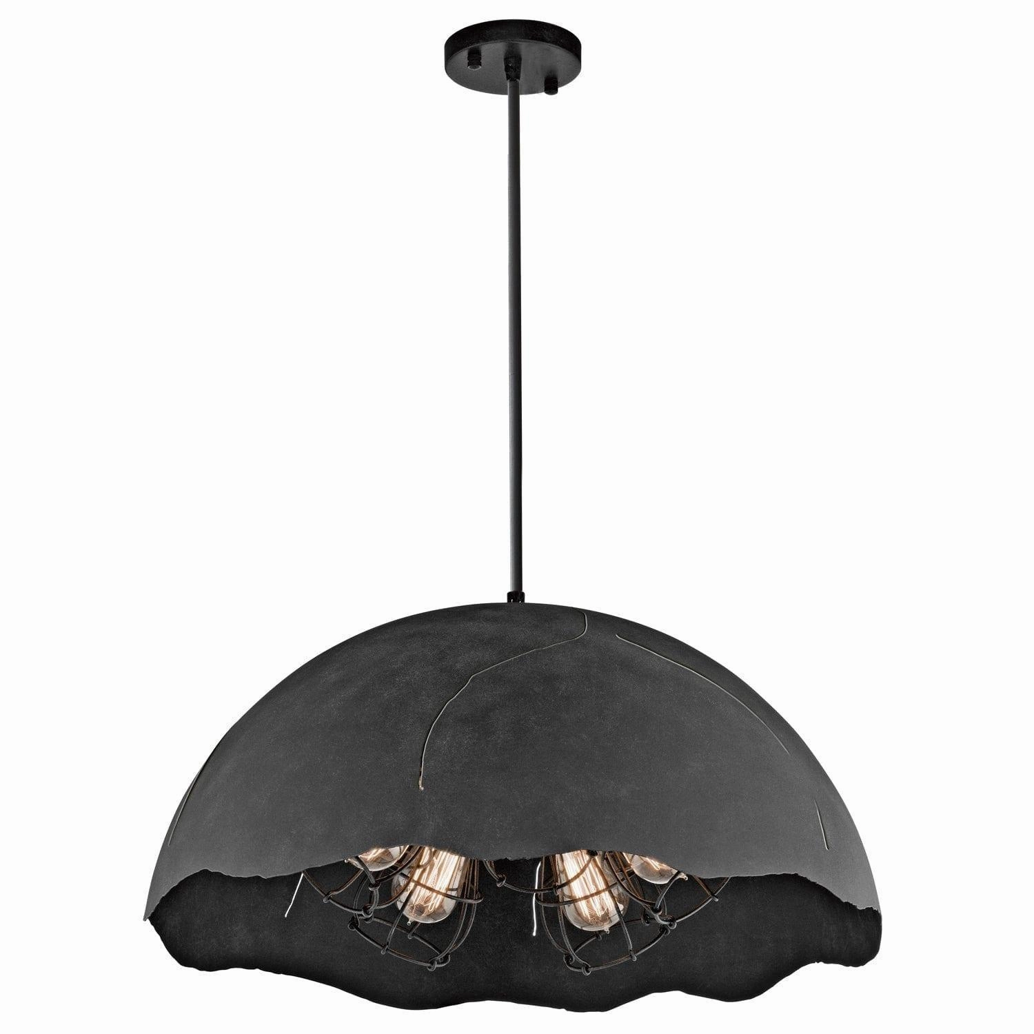 Kichler Fracture 5 Light Zinc Ceiling Pendant soft glow ceiling light
