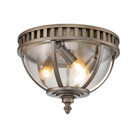 Kichler Halleron 3 Light Bronze Outdoor Ceiling Flush ambient ceiling fixture