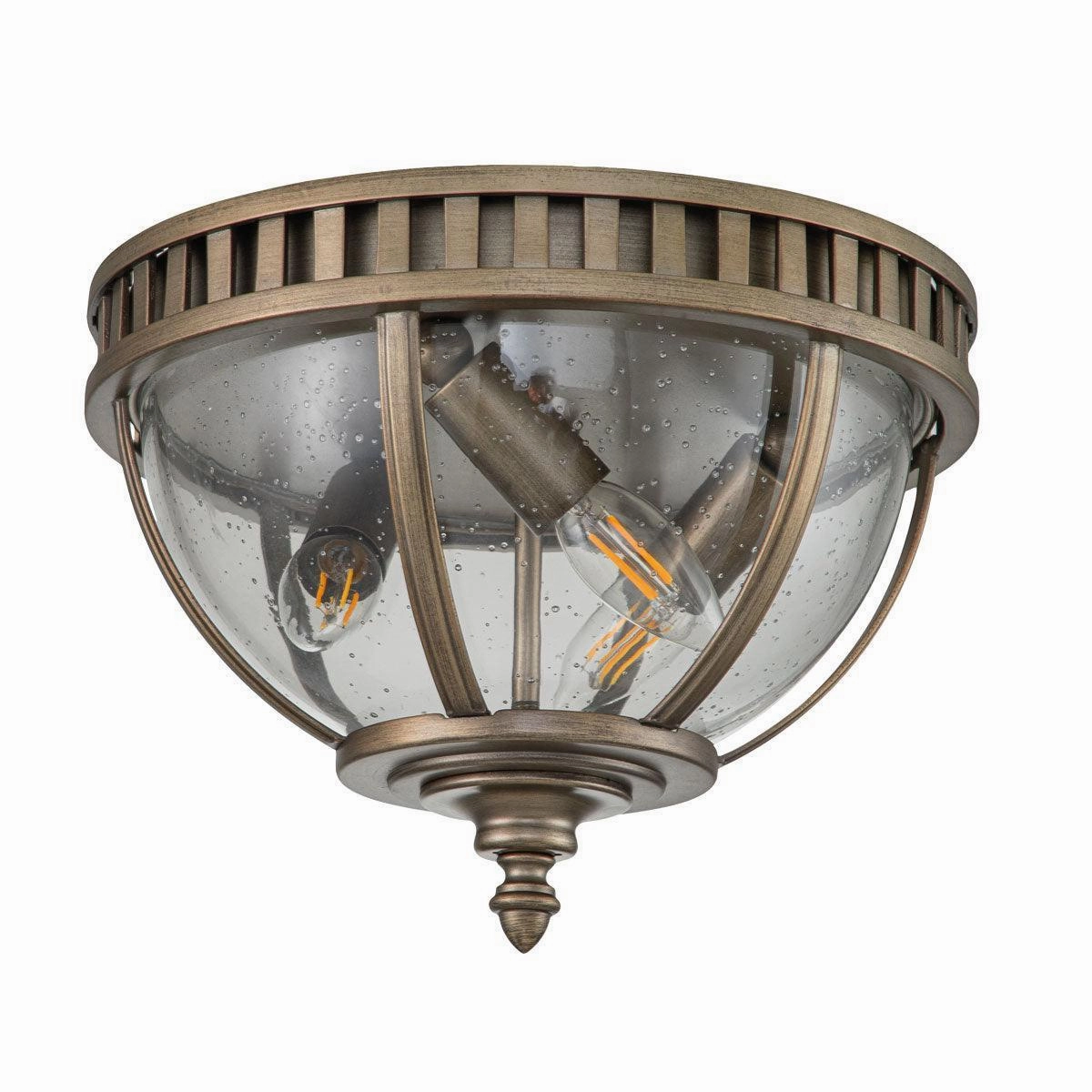 Kichler Halleron 3 Light Bronze Outdoor Ceiling Flush