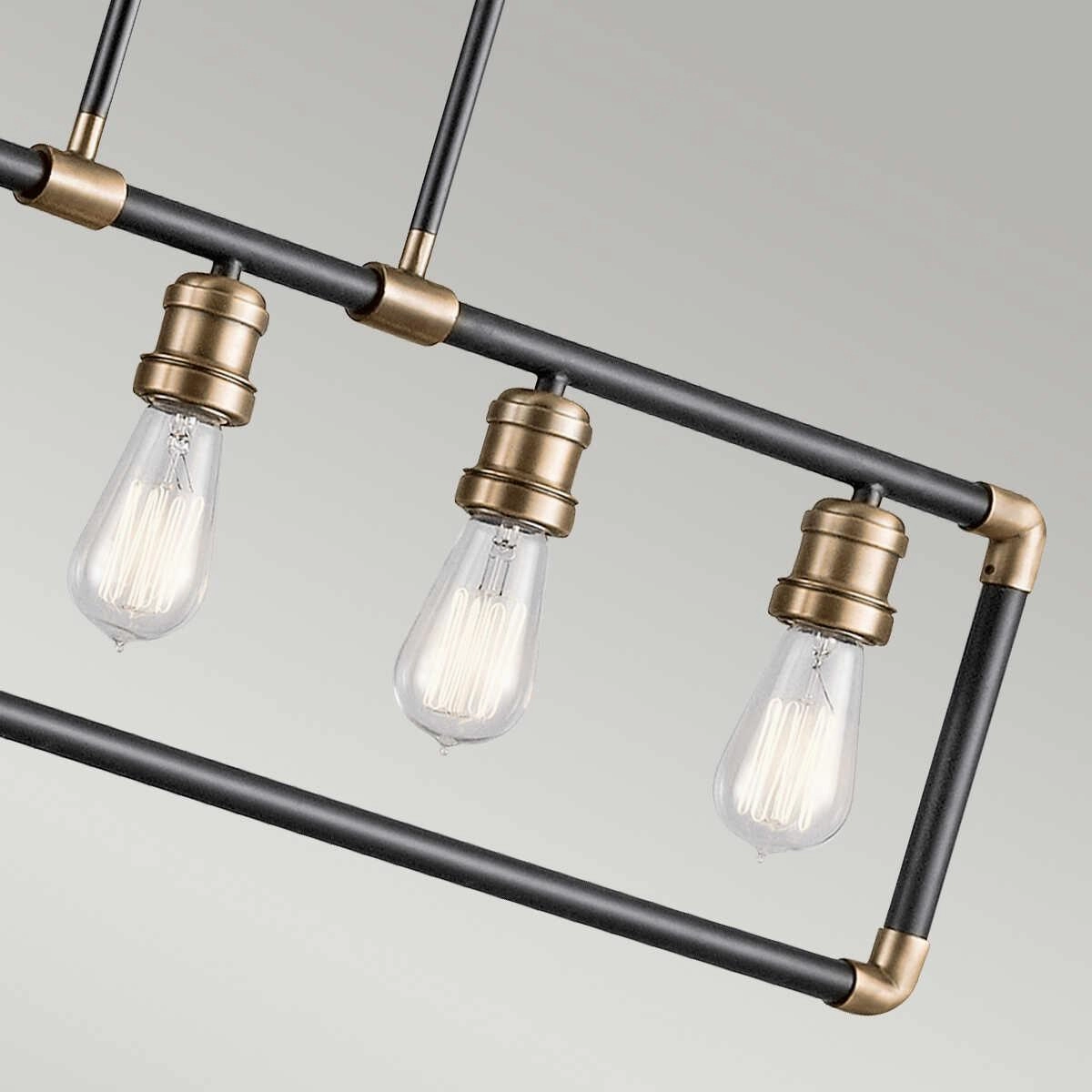 Kichler Imahn 5 Light Linear Chandelier - Black & Brass