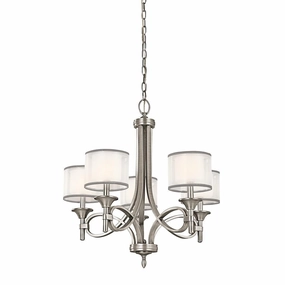 Kichler Lacey 5 Light Chandelier - Antique Pewter soft glow ceiling light