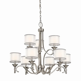 Kichler Lacey 9 Light Chandelier - Antique Pewter soft glow ceiling light