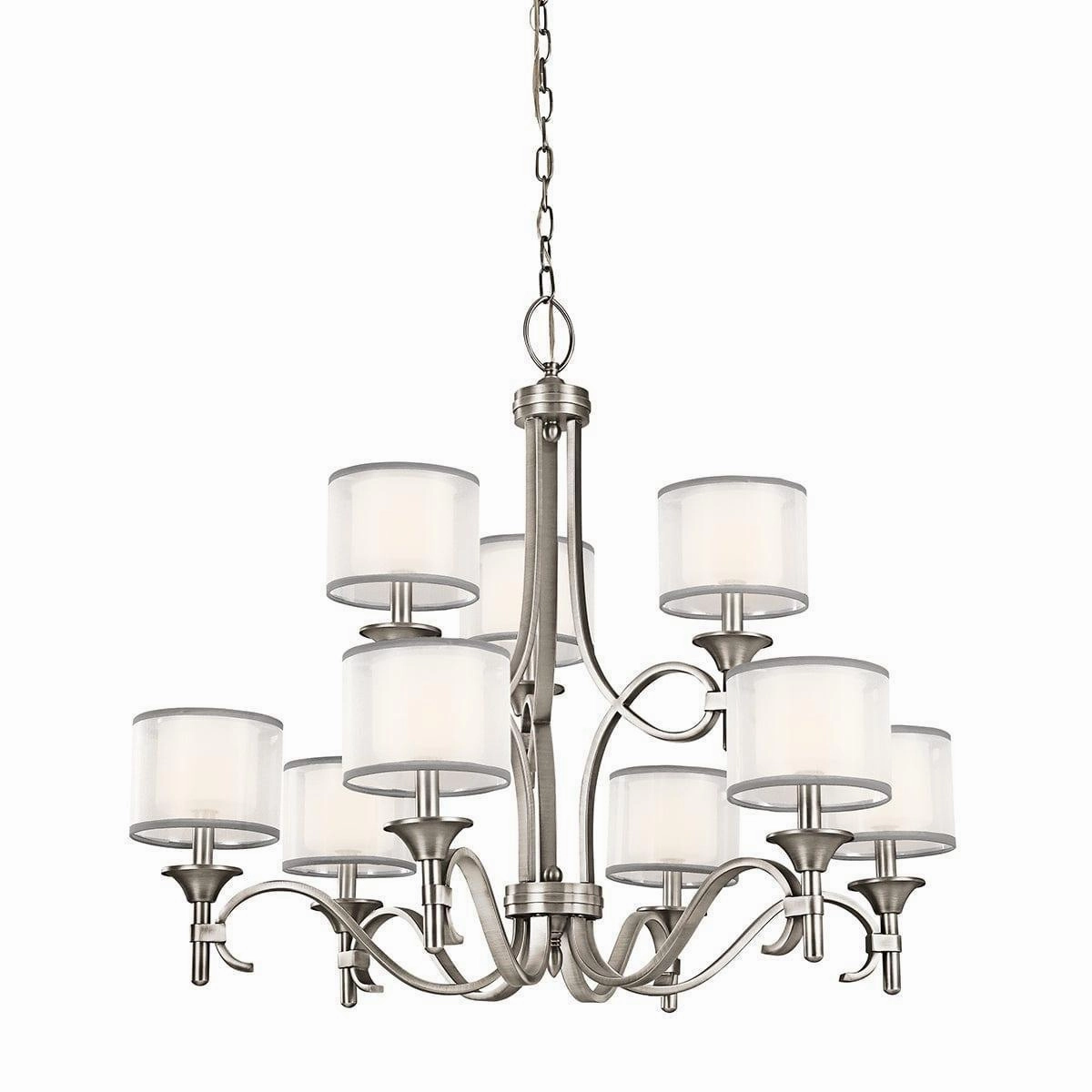 Kichler Lacey 9 Light Chandelier - Antique Pewter soft glow ceiling light