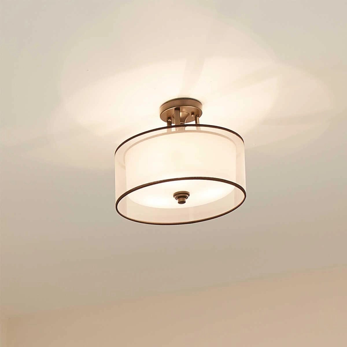 Kichler Lacey Mission Bronze Small Ceiling Semi-Flush Light