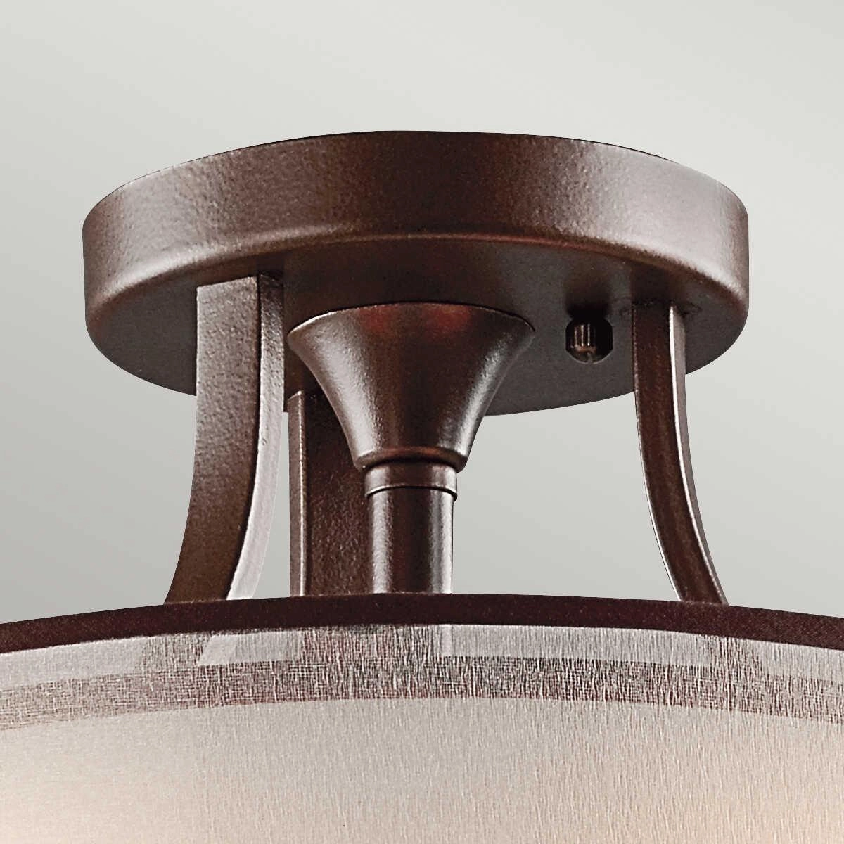 Kichler Lacey Mission Bronze Small Ceiling Semi-Flush Light