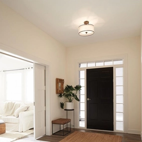 Kichler Lacey Mission Bronze Small Ceiling Semi-Flush Light white ceiling lamp