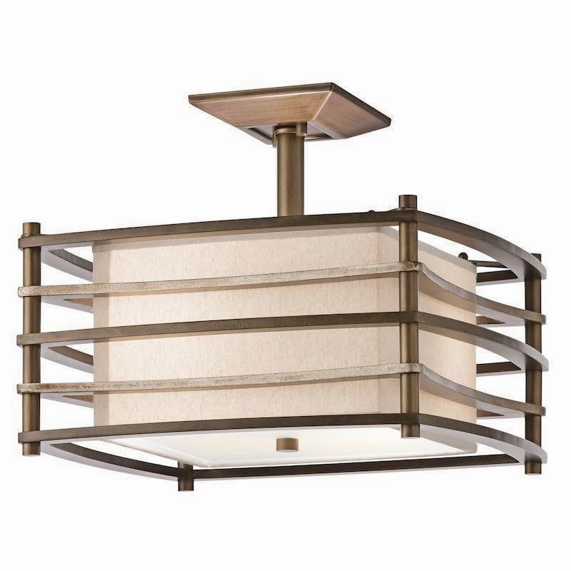 Kichler Moxie Bronze Semi-Flush Ceiling Light ambient ceiling fixture
