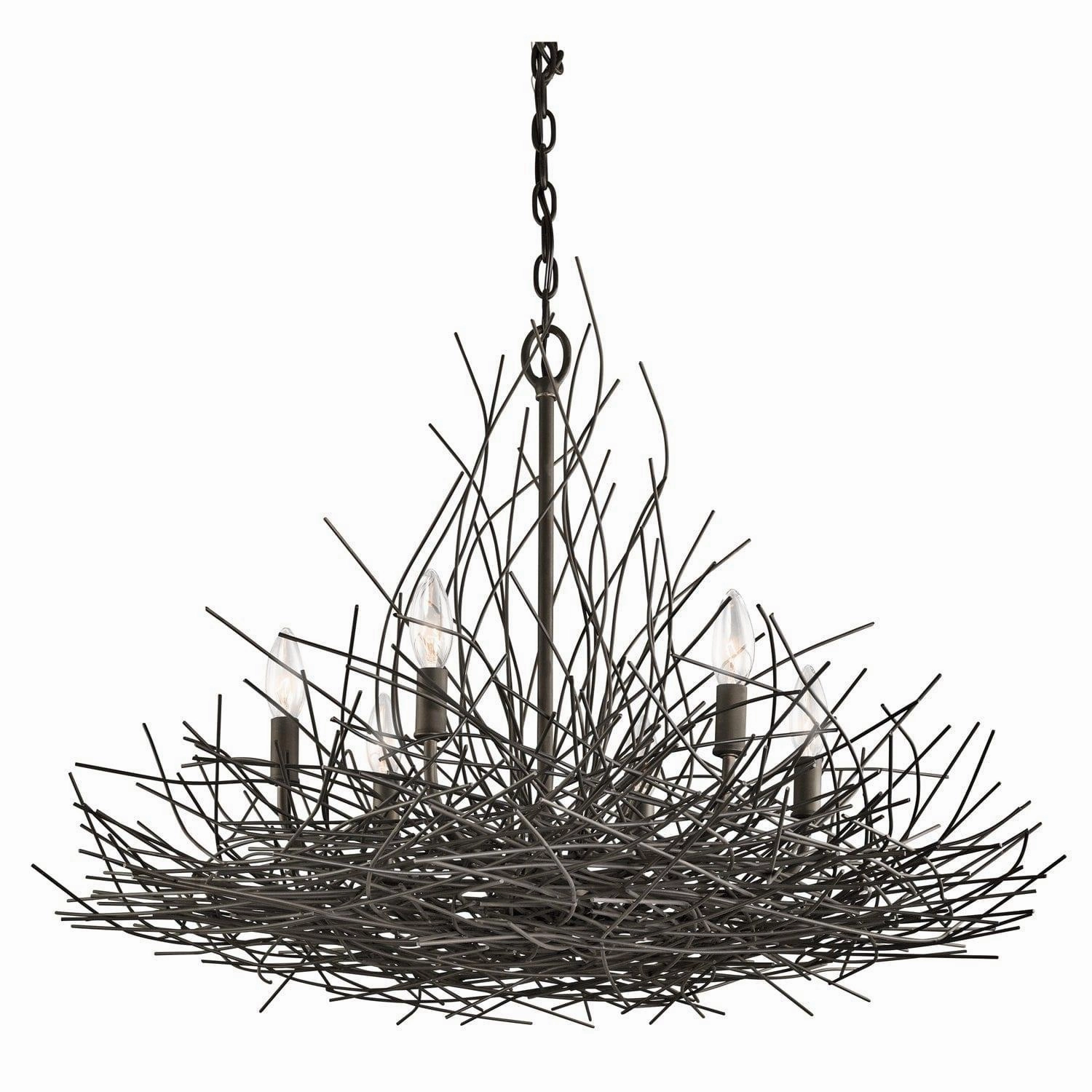 Kichler Organique 6 Light Bronze Chandelier Ceiling Light soft glow ceiling light