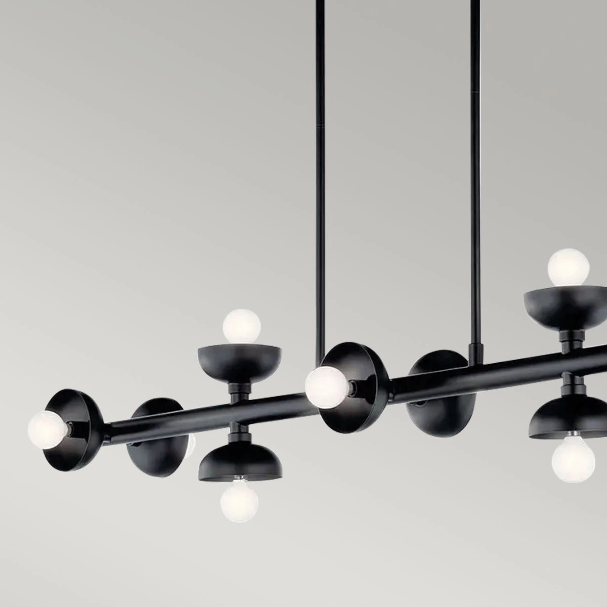 Kichler Palta 10 Light Black Kitchen Linear Pendant