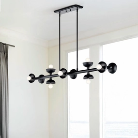 Kichler Palta 10 Light Black Kitchen Linear Pendant sleek LED ceiling lamp