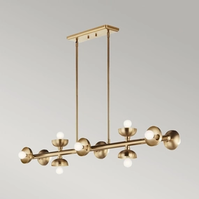 Kichler Palta 10 Light Bronze Kitchen Linear Pendant sleek LED ceiling lamp