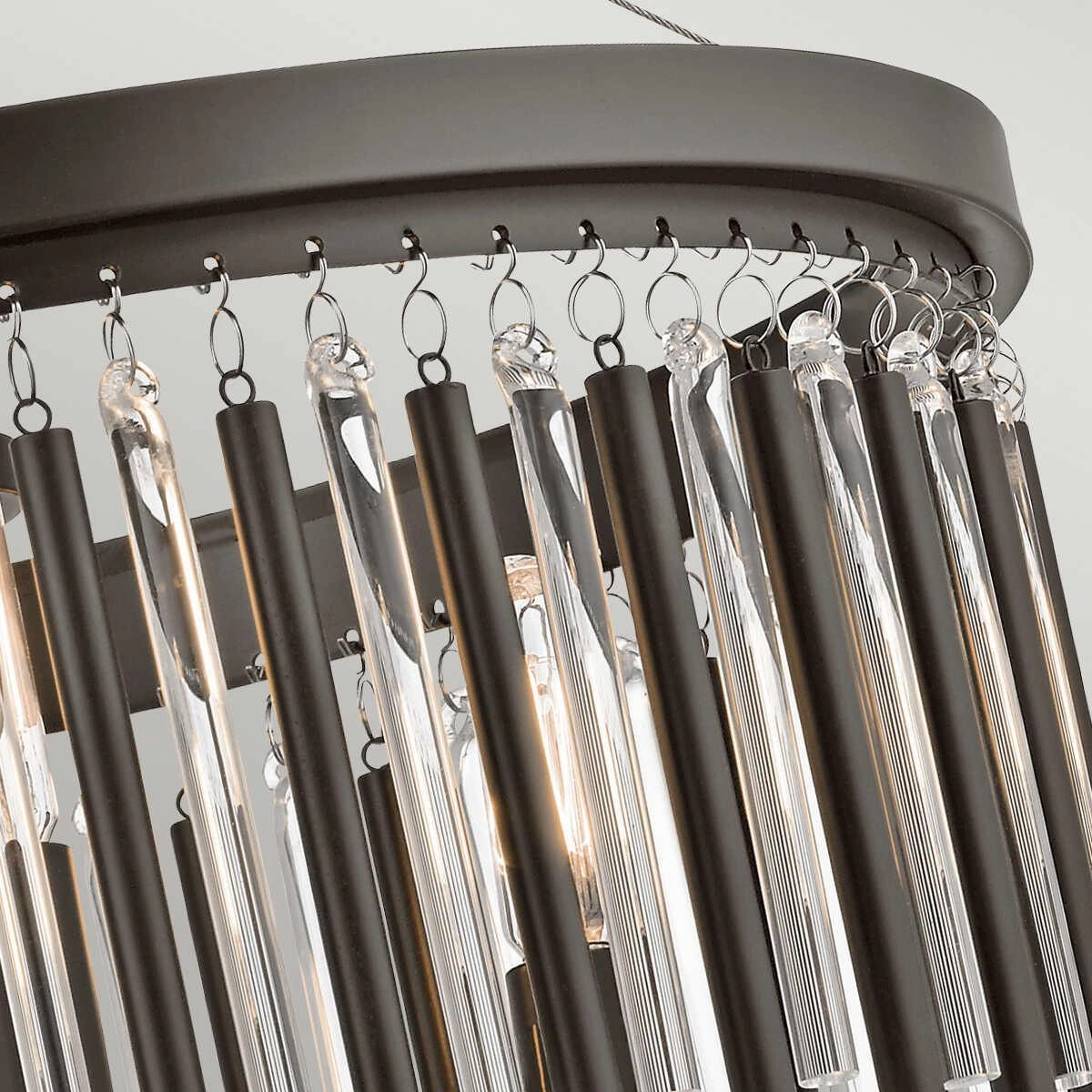 Kichler Piper 3 Light Semi Flush Ceiling Light in Espresso Finish