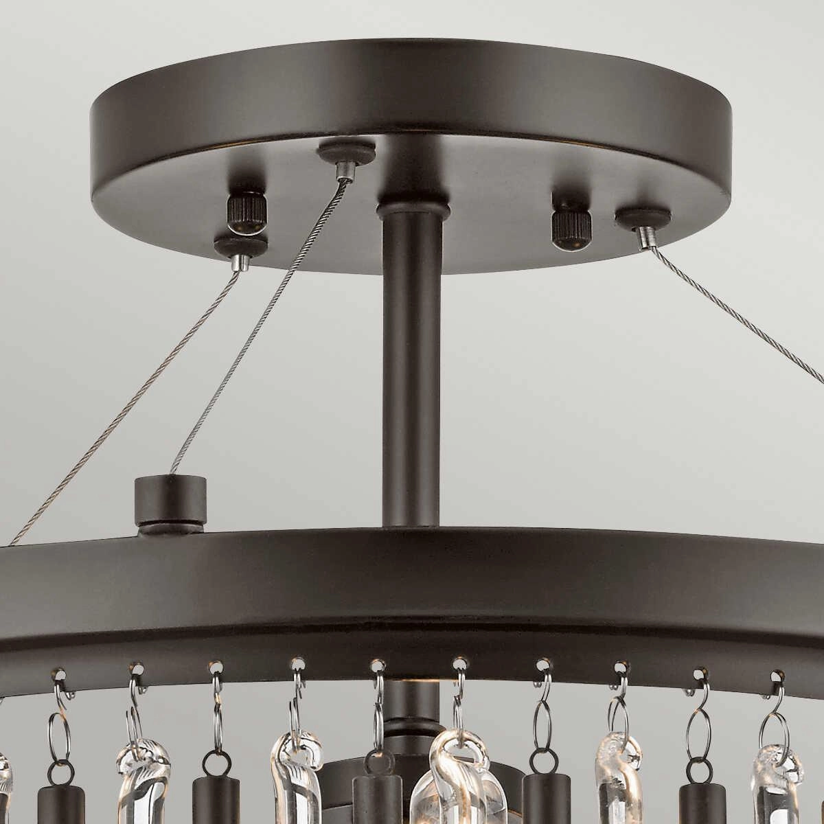 Kichler Piper 3 Light Semi Flush Ceiling Light in Espresso Finish
