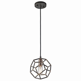 Kichler Rocklyn 1 Light Raw Steel Mini Ceiling Pendant soft glow ceiling light