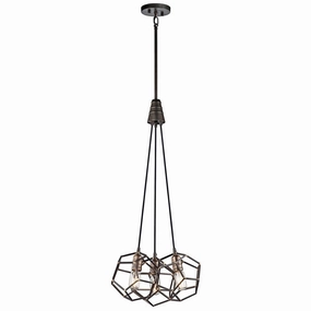 Kichler Rocklyn 3 Light Chandelier Ceiling Light - Raw Steel white ceiling lamp