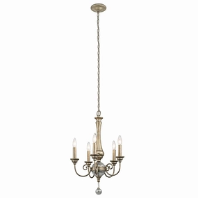 Kichler Rosalie 5 Light Mini Gold Chandelier Ceiling Light ambient ceiling fixture