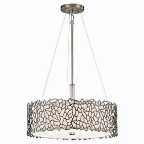 Kichler Silver Coral Duo-Mount Pendant Ceiling Light white ceiling lamp
