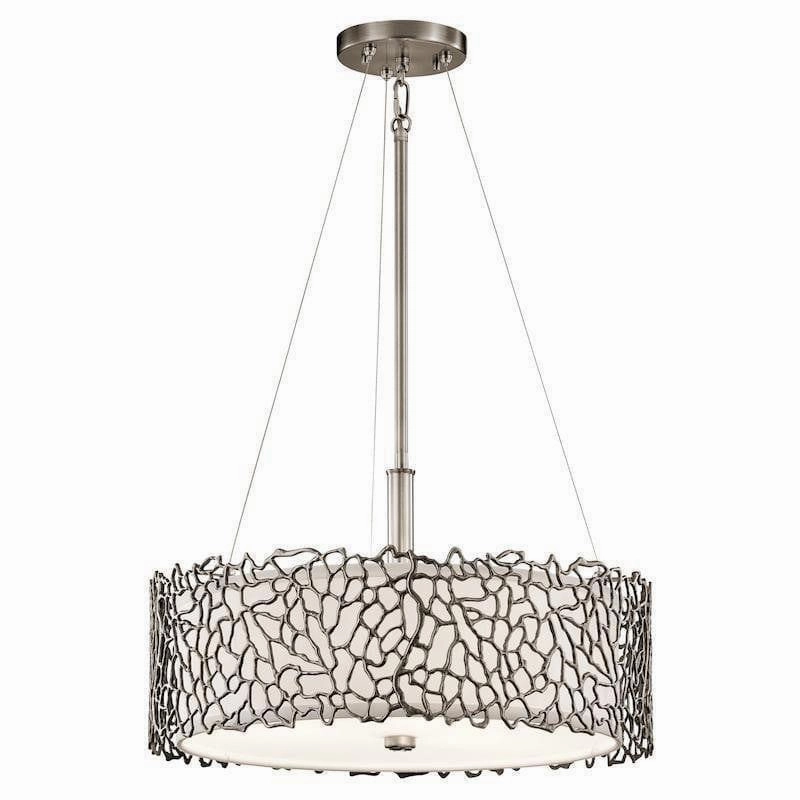 Kichler Silver Coral Duo-Mount Pendant Ceiling Light white ceiling lamp