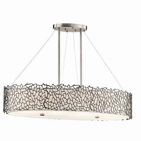Kichler Silver Coral Oval Island Ceiling Light soft glow ceiling light