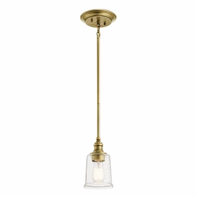 Kichler Waverly 1 Light Brass Mini Ceiling Pendant Light - 23cm Damaged Box flush mount ceiling fixture